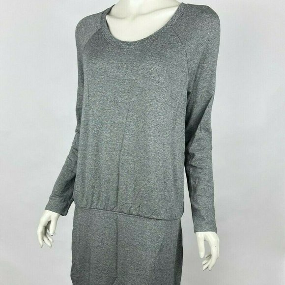 LOFT Lou & Grey Sheath Dress Long Sleeve Round Neck Stretch Gray Women L NWT - Picture 3 of 11